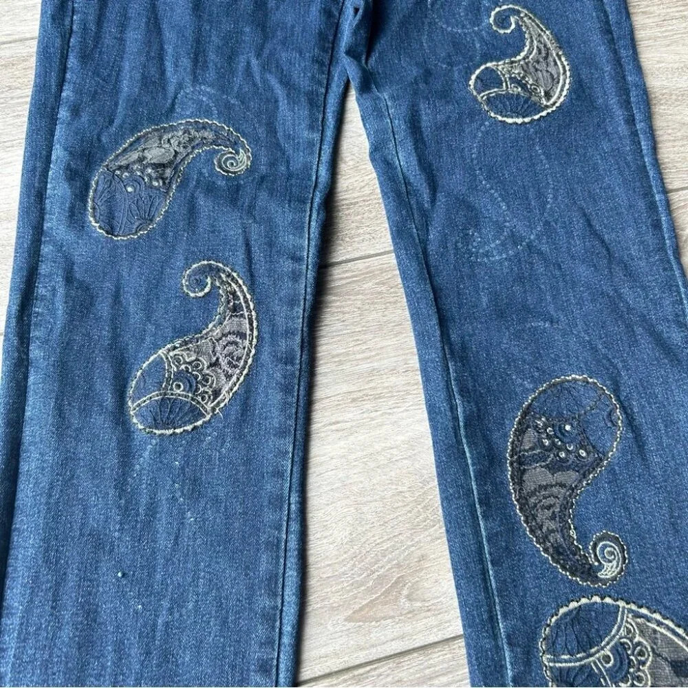 Joseph Ribkoff Paisley Embroidered Stretchy Skinny Jeans - Picture 11 of 15